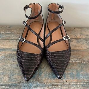 Sigerson Morrison Pulie Flat Purple Snake 7.5